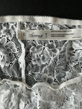 Soma White Lace Cheeky Bikini Panty